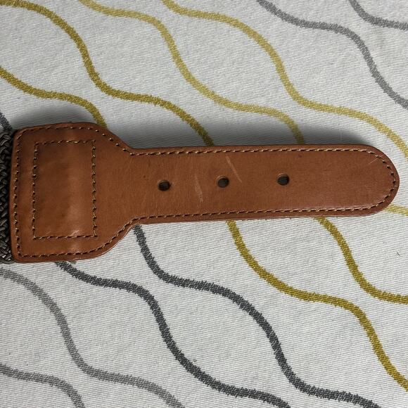 Lands End Women’s French Walnut Wide Nylon Leather Dress Belt Medium Boho Dress - Picture 6 of 7